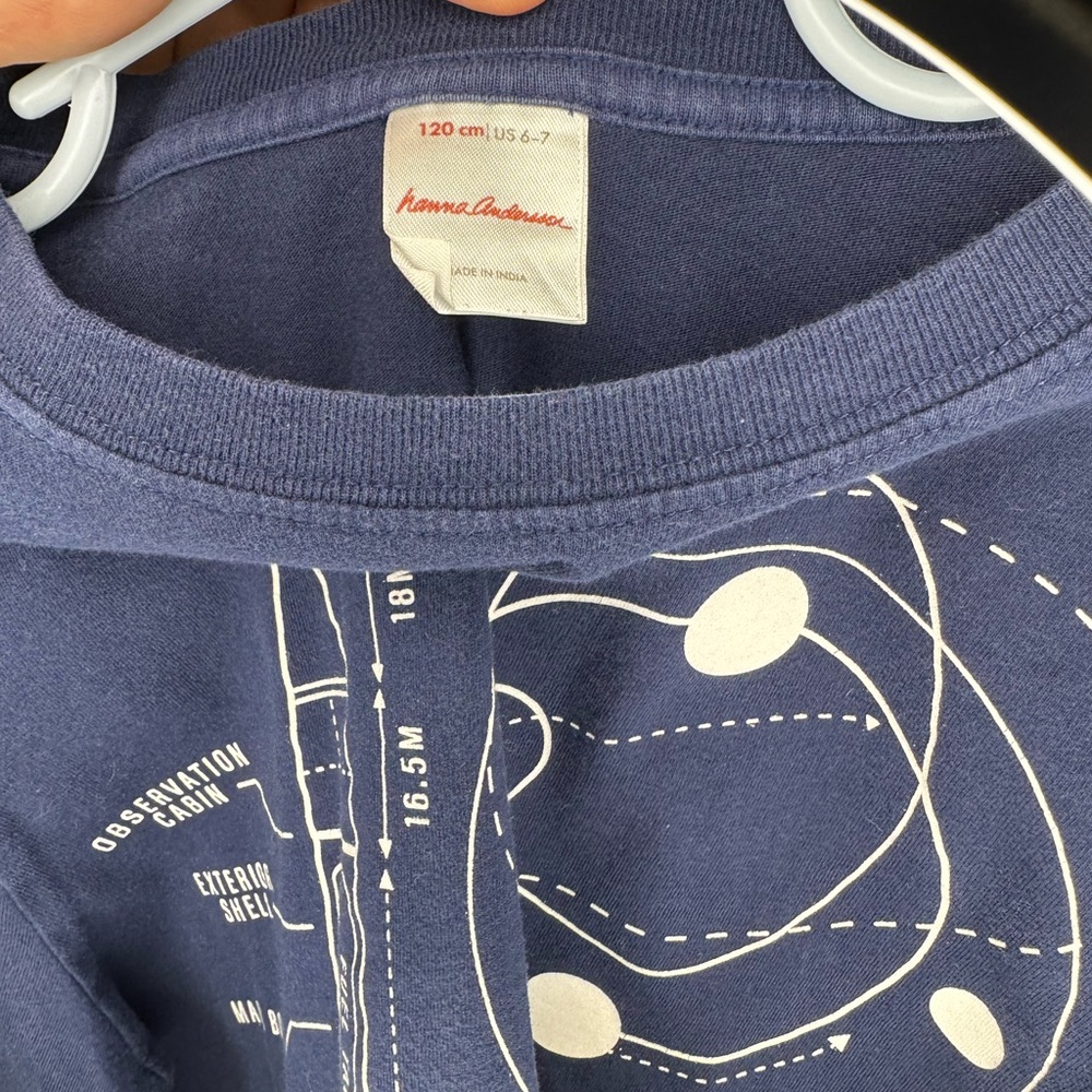 Hanna Andersson Navy Space and Gray Nature Long Sleeve Tees - Picture 2 of 7